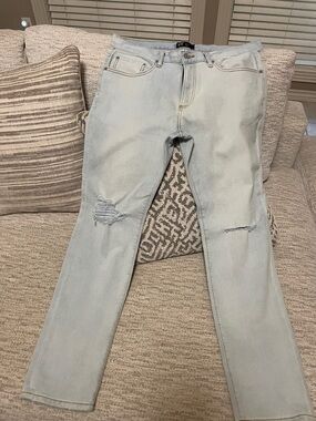 GAP Light Blue Skinny Jeans with Knee Distress